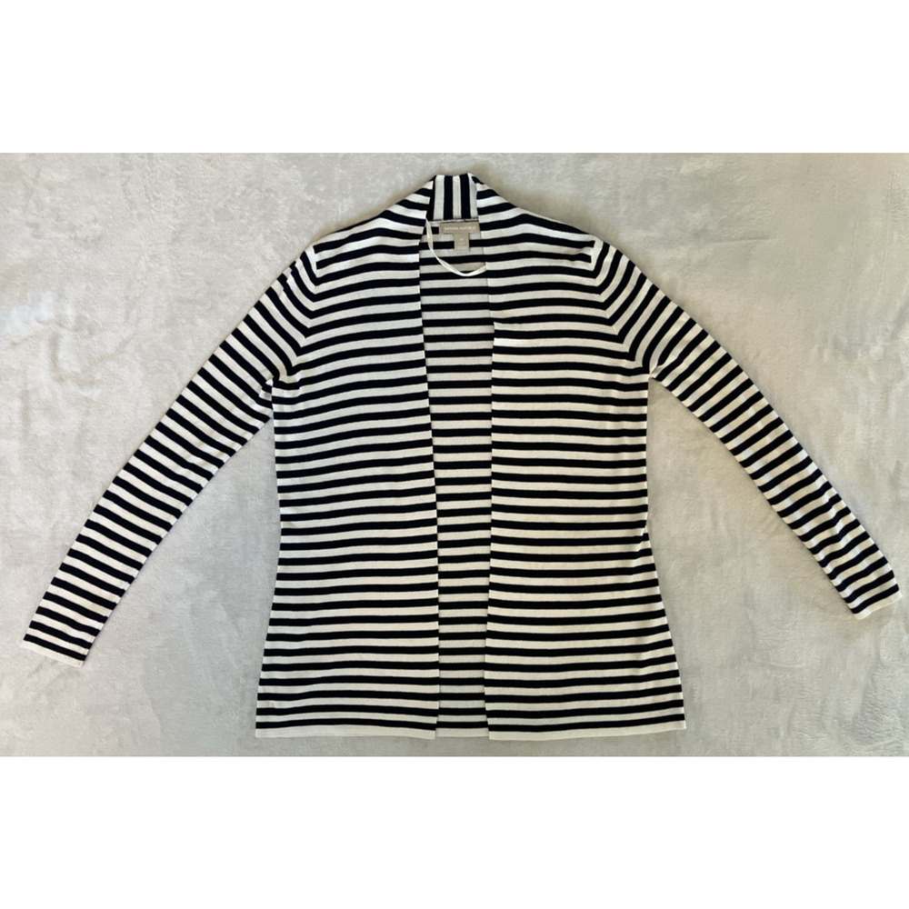 Cardigan Costal Nautical Striped Beach Womens SZ Medium Light Weight Preppy Soft